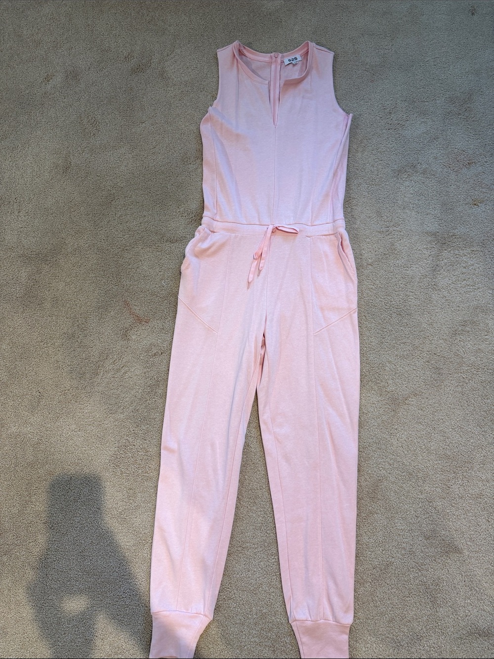 525 America Soft Pink Sleeveless Drawstring Jumpsuit